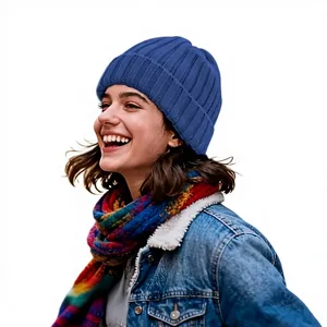Warm Fleece <b>Lined</b> Beanie <b>Hat</b> for Women Men, Thick Knit Wool Winter <b>Hat</b>, Soft Anti-Itch Double Layer Cuffed Snow Ski Cap for Cold - Product Image 2
