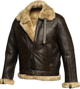 Classic B-3 Sheepskin <b>Leather</b> Bomber <b>Jacket</b> Mens - British Fur Shearling <b>Winter</b> Coat genuine <b>leather</b> letterman <b>jacket</b> men - Product Image 1