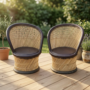 Muebles de Bambú para Exteriores con Funda Extraíble de Lino, Tapicería de Lino, No Plegable, para Sala de Estar, Dormitorio, Apartamento - Diseño Moderno BS - Product Image 6