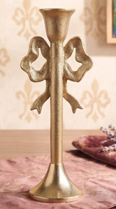 Modern Taper Candle <b>Holder</b> <b>Bow</b> Knot Design Eco-Friendly Durable Handmade Gold Color Metal Home Decoration Wedding Easter - Product Image 6