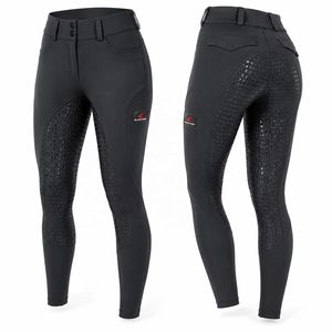 กางเกงขี่ม้าเอวสูงสำหรับผู้หญิง ผ้ายืดสแปนเด็กซ์ ไนลอน มีกระเป๋า - Product Image 3