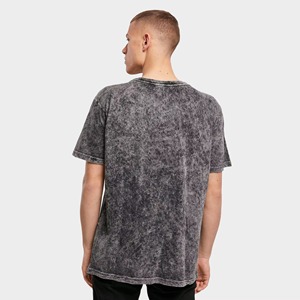 T-shirt en coton tie-dye surdimensionné pour homme, manches courtes, col rond, coupe classique, couleur unie, décontracté, en jersey tricoté - Product Image 2