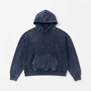 <b>Men's</b> Vintage Washed <b>Purple</b> <b>Hoodie</b> Fleece Pullover With Kangaroo Pocket - Product Image 5