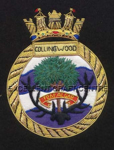COLLINGWOOD Patch brodé personnalisé avec motif Aigle Couronné, en tissu à coudre avec dentelle, écusson de sécurité pour vêtement, style circulaire - Product Image 1