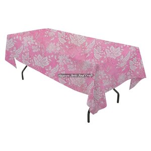 Nappe de table rectangulaire en coton imprimé à la main de qualité supérieure, motif floral, 60x90 pouces, pour événements et repas - Product Image 4