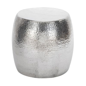 Gold Hammered Metal Cylinder <b>Stool</b> Handmade Transitional Living Room Furniture Home Ottoman Decor <b>Stools</b> On Sale - Product Image 3
