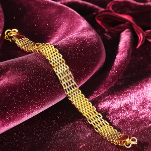 กำไลข้อมือทองชุบไมโคร 14K 18K 24K หลายเส้น แบบขายส่ง กำไลทองเหลืองแฟชั่น เครื่องประดับแฟชั่น กำไลทองชุบไมโครสำหรับผู้ชาย - Product Image 5