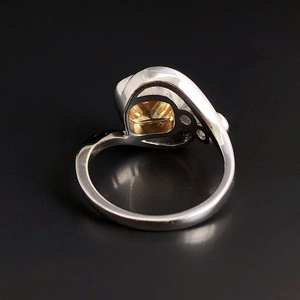 Anillo de Plata de Ley con Citrino Amarillo Vitality, Piedra de Nacimiento de Noviembre, Regalo de 13.º Aniversario de Bodas para Mujer - Product Image 6