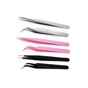 Professional Stainless Steel Eyelash Tweezers Set for <b>Lash</b> Extension | Volume & Isolation Tweezers | Custom Logo Beauty Tools - Product Image 2