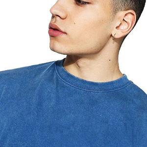 Camisetas Vintage con Etiqueta Personalizada, Lavado Ácido, para Hombre, con Bajo Deshilachado, 100% Algodón, Cantidad al por Mayor, Impresión Frontal en Serigrafía, Marca Personalizada - Product Image 4