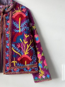 Veste Bohème Brodé à Motifs Floraux Col Mandarin Manches Longues Grande Taille pour Femme Style Décontracté Printemps - Product Image 6