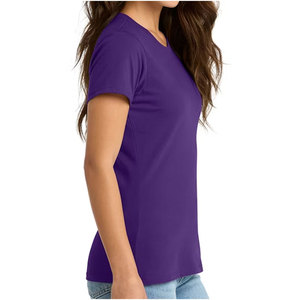 T-shirt respirant et anti-humidité pour femme, t-shirts classiques en coton à col en V - Product Image 6