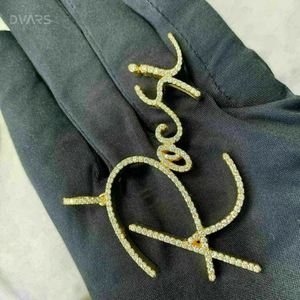 Colgante de Letra con Nombre Totalmente Cubierto de Diamantes VVS1 Moissanite, Colgante Hip Hop con Inicial, Plata de Ley 925, Colgante para Rapper - Product Image 2