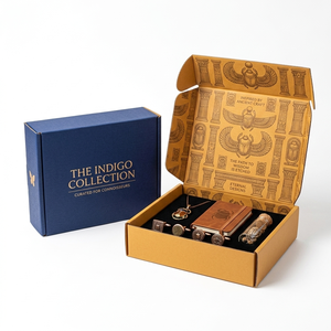 Boîtes d'expédition télescopiques en carton ondulé rigide, écologiques, portables, avec logo personnalisé, pour cadeaux d'entreprise, avec marquage UV/estampage à chaud - Product Image 5