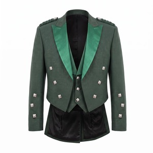 Veste Prince Charlie verte pour homme, tenue écossaise, vêtement de mariage formel, coupe classique, matière polyester - Product Image 6
