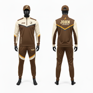 Traje de entrenamiento de fútbol americano para hombre, premium, 220 GSM, poliéster y spandex, con paneles verdes en chevron y logotipo con transferencia térmica. - Product Image 2