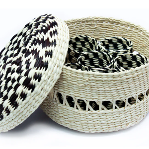 Lot de 12 anneaux de serviette de table rustiques en jonc de mer écologiques avec boîte de rangement pour Noël, Thanksgiving, mariage – Origine Vietnam - Product Image 2