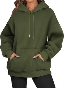 Sudadera con Capucha Oversize Rosa para Mujer, de Algodón y Felpa, Casual, Manga Larga, Color Sólido, con Bolsillos, para Otoño - Product Image 2