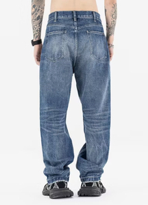 Loose Fit Outdoor Fashion All Season Wear Ripped Straight Leg Men <b>Jeans</b> High Waist Distressed Denim Casual Wear Denim Pants - Product Image 3