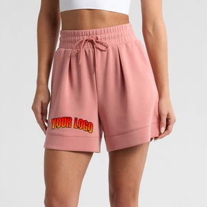 Shorts de sport pour femmes OEM à taille élastique avec poches, en coton léger, coupe ample, pour l'entraînement, la course à pied et le jogging - Product Image 1