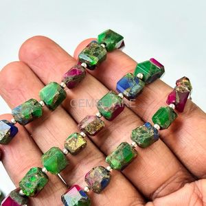 Multi Color Mohave Turquoise Faceted Nugget Beads 5x7-6x8MM Copper Turquoise Tumble Shape Loose Gemstone Beads Jewelry Making - Product Image 6