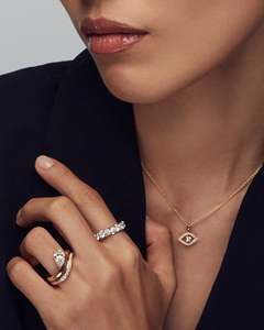 แหวนแต่งงานหรูหราสำหรับทุกเพศ ดีไซน์ลายคลื่น ทอง 14K ประดับเพชรทรงลูกแพร์ 1-4 กะรัต สี E เพาะเลี้ยงในห้องปฏิบัติการ - Product Image 5