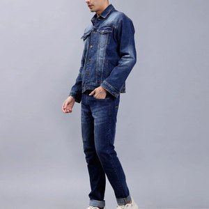 Urban Style Men <b>Winter</b> Streetwear <b>Jeans</b> Set Premium Quality 100% Cotton Fashion Jacket and Pants Casual Outfit for Wholesale - Product Image 4