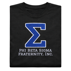 Camiseta de Chenilla Phi Beta Sigma Big Sigma Negra para Hombre, Tejido Premium, Ajuste Cómodo, Ropa de Fraternidad Griega, Uso Casual - Product Image 6