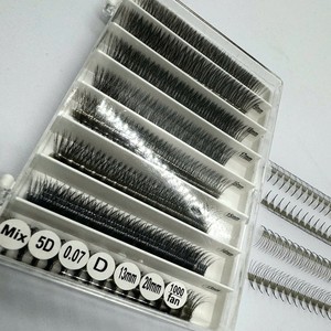 Pestañas de Volumen de Pelo Sintético de Fábrica, Longitudes Mixtas, Naturales, Largas, Negro Mate, Aplicación Uniforme, Hechas a Mano, Curvatura CC/DD/M/L - Product Image 2