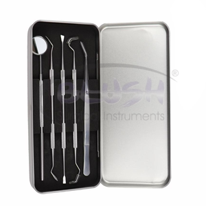 Kit d'hygiène dentaire avec détartreur, grattoir dentaire, miroir buccal et pince, 5 pièces/boîte, par Blush Surgical - Product Image 4