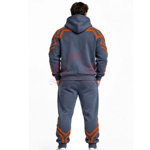 Conjunto Deportivo para Hombre con Patrón Geométrico, Sudadera con Capucha y Pantalones, Ropa Casual, Estilo Invernal, Hecho de Algodón - Product Image 2