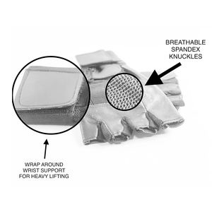Gants de musculation gris demi-doigts pour l'entraînement, le fitness, la musculation et le powerlifting - Product Image 5