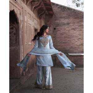 Women's Beautiful <b>Top</b>-Bottom and Fancy Dupatta Set for Parties - Product Image 1