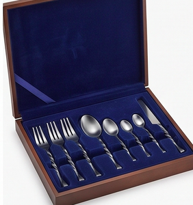 Ensemble de couverts modernes à finition mate avec poignées torsadées, compatibles lave-vaisselle, pour mariage, usage domestique et quotidien - Product Image 6