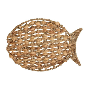 แผ่นรองจานรูปปลาจากผักตบชวา ทอจากเวียดนาม ขายส่งจากโรงงาน - Product Image 2