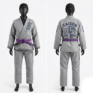 Premium BJJ Gi 450 GSM Pearl Weave Cotton Olive Green Reinforced Panels Embroidered Patch Logo Customizable - Product Image 4