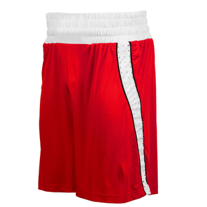 Tenue de boxe 100 % polyester extensible, légère et respirante, ensemble gilet et short rouge imprimé sur mesure, prix abordable, OEM respirant - Product Image 5
