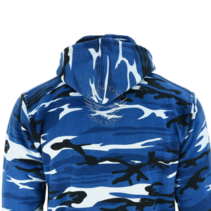 Sudadera con Capucha Azul Camuflaje para Hombre, Chaqueta con Cierre y Estampado de Manga Larga para Todas las Temporadas - Product Image 6