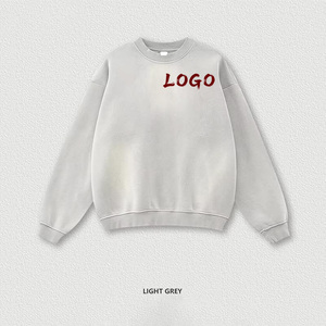 เสื้อสเวตเชิ้ตคอกลมทรงปกติสำหรับผู้ชาย ผ้าถัก สตรีทแวร์ พิมพ์ลายปักโลโก้ด้านหน้าตามสั่ง ระบายอากาศได้ดี เหมาะสำหรับฤดูหนาว รับผลิตแบบ OEM - Product Image 2