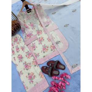 Conjunto Dupatta hermoso y parte inferior superior de ropa de fiesta para mujer de diseñador - Product Image 5