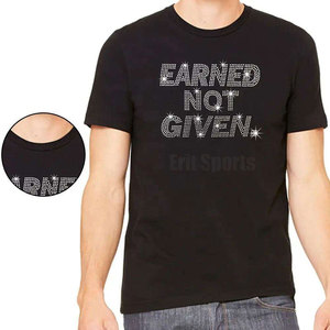 Streetwear Eco-Friendly Breathable Rhinestone T-Shirt for Men Cotton/Polyester Made in Pakistan Customizable - Product Image 3