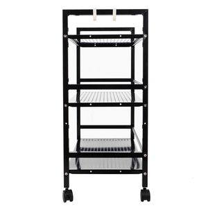 Carrello portaoggetti multifunzionale nero a 3 livelli allargato - Product Image 5