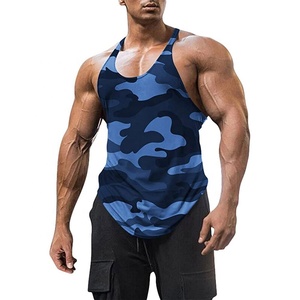 Camiseta sin mangas de gimnasio de camuflaje rojo personalizada OEM para hombre, camiseta sin mangas de gimnasio para hombre al por mayor, camiseta sin mangas con dobladillo redondo para entrenamiento, chaleco holgado con tirantes musculares - Product Image 5