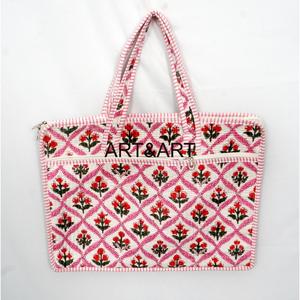 Handmade Floral 100% Cotton Block Printed <b>Quilted</b> Soft High Quality Eco-Friendly Lightweight Durable Daily Use Travel Laptop - Product Image 1