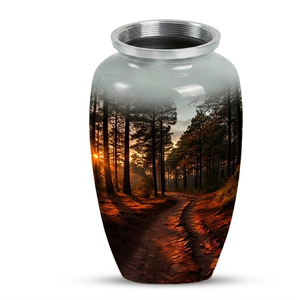 Urna Funeraria Grande para Cenizas Humanas, Diseño de Camino Forestal al Atardecer, Hecha a Mano, para Hombre/Mujer - Product Image 3