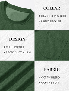 เสื้อยืดแขนสั้นผู้ชายขายส่ง สไตล์พื้นฐาน สีพื้น เสื้อตัวในลำลอง คอกลม สำหรับผู้ชาย - Product Image 5