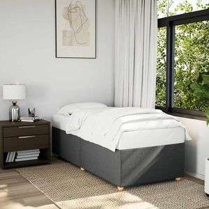 Struttura letto in compensato 100% poliestere grigio scuro, imbottita con legno ingegnerizzato - Product Image 1