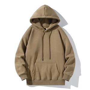 Sudadera con capucha de media cremallera para hombre, estilo hip hop, de calidad premium, holgada, 100% algodón, terciopelo, multicolor, gruesa y pesada, lisa. - Product Image 3