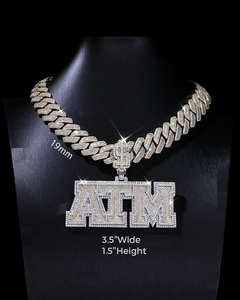 Colgante de diamante de moissanita 3D personalizado de Plata de Ley 925 de alta calidad estilo Hip Hop chapado en oro para fiestas - Product Image 2