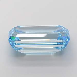 Diamante Cultivado en Laboratorio CVD, Corte Esmeralda, Claridad VVS, Color Azul Intenso, Corte EX-VG para Joyería Personalizada, Certificado IGI - Product Image 5